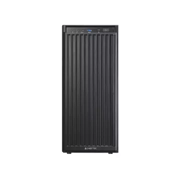 Caja de ordenador CHIEFTEC BW-01B-OP semitorre ATX/ITX, compatible con 6×3,5 pulgadas + 4×2,5 pulgadas, 2×5,25 pulgadas, trasero 1×120 mm, SGCC, negra, 200×510×465 mm