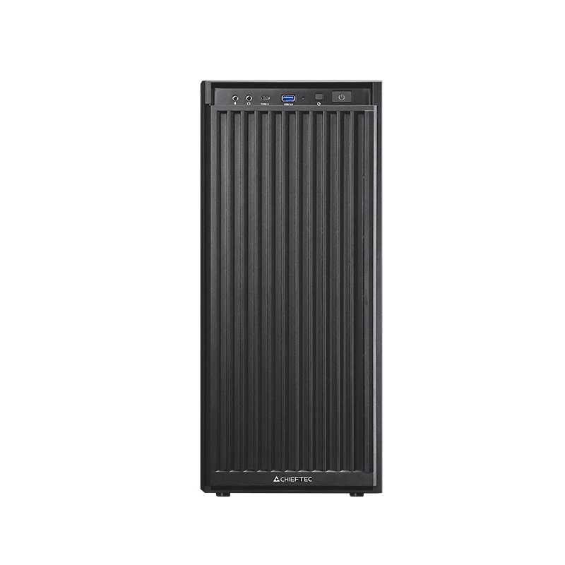 Caja de ordenador CHIEFTEC BW-01B-OP semitorre ATX/ITX, compatible con 6×3,5 pulgadas + 4×2,5 pulgadas, 2×5,25 pulgadas, trasero 1×120 mm, SGCC, negra, 200×510×465 mm