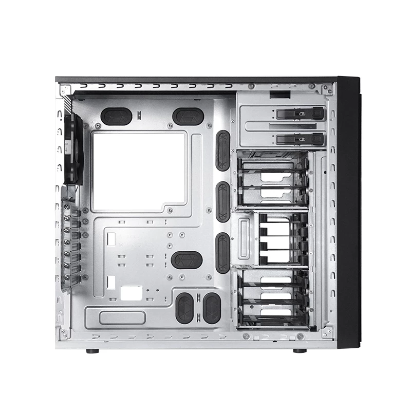 Caja de ordenador CHIEFTEC BW-01B-OP semitorre ATX/ITX, compatible con 6×3,5 pulgadas + 4×2,5 pulgadas, 2×5,25 pulgadas, trasero 1×120 mm, SGCC, negra, 200×510×465 mm