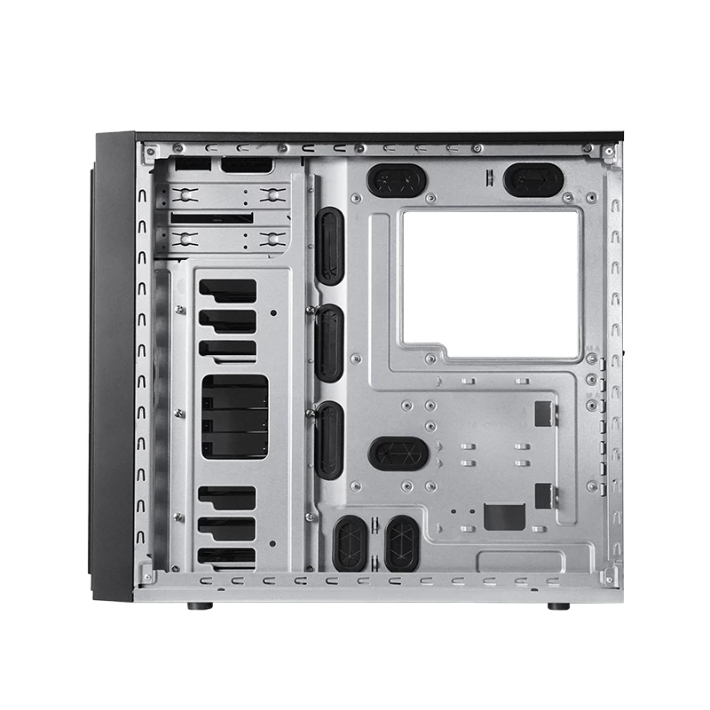 Caja de ordenador CHIEFTEC BW-01B-OP semitorre ATX/ITX, compatible con 6×3,5 pulgadas + 4×2,5 pulgadas, 2×5,25 pulgadas, trasero 1×120 mm, SGCC, negra, 200×510×465 mm