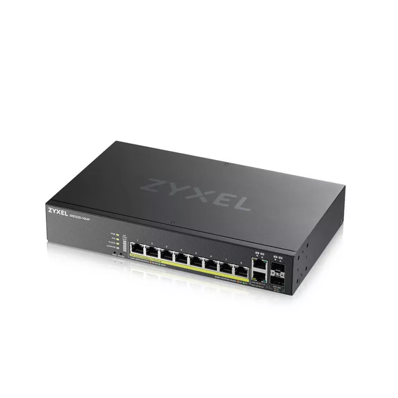 Zyxel GS2220-10HP-EU0101F switch de red gestionado L2 Gigabit Ethernet (10/100/1000) Power over Ethernet (PoE) negro