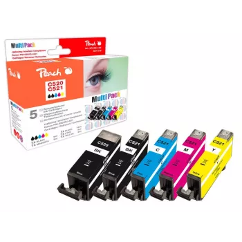 Peach 314991 cartucho de tinta 5 uds. compatible alto (XL) rendimiento negro, cian, magenta, amarillo