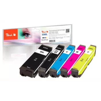 Peach PI200-285 Cartucho de tinta 5 uds. compatible alto (XL) rendimiento negro, cian, magenta, negro fotográfico, amarillo