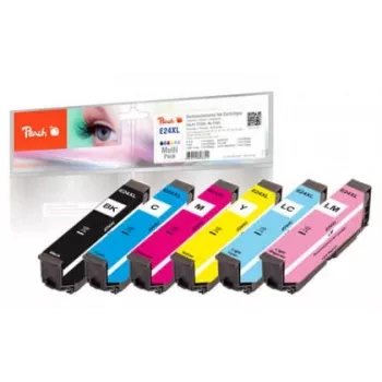 Peach PI200-293 Cartucho de tinta 6 uds. compatible negro, cian, cian claro, magenta claro, magenta, amarillo