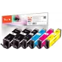 Peach PI100-188 Cartucho de tinta 6 uds. compatible alto (XL) rendimiento negro, cian, magenta, negro fotográfico, amarillo