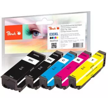 Peach 319803 Multipack de tinta compatible para Epson 33XL (T3357), pack de 5