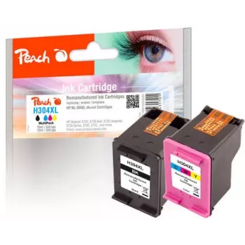 Peach PI300-808 Cartucho de tinta 2 uds. alto (XL) rendimiento negro, cian, magenta, amarillo