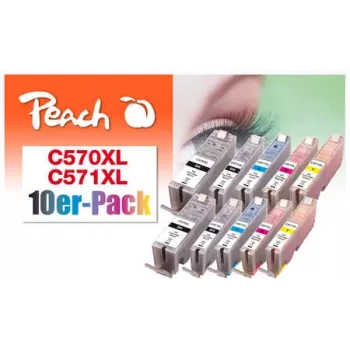 Peach 0F319980 Cartucho de tinta 10 uds. negro, cian, magenta, negro foto, amarillo