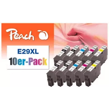 Peach 0F319987 Cartucho de tinta 10 uds. negro, cian, magenta, amarillo