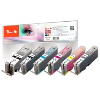 Peach PI100-313 Cartucho de tinta negro foto, cian foto, gris foto, magenta foto, amarillo foto