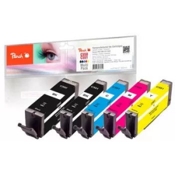 Peach 320123 Cartucho de tinta 5 uds. negro, cian, magenta, amarillo