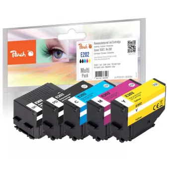 Peach PI200-674 Cartucho de tinta 5 uds. compatible rendimiento estándar negro, cian, magenta, amarillo
