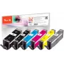 Peach 320525 Cartucho de tinta 6 uds. compatible alto (XL) rendimiento negro, cian