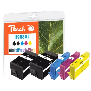 Peach PI300-865 Cartucho de tinta 5 uds. compatible alto (XL) rendimiento negro, cian, magenta, amarillo