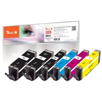 Peach PI100-379 Cartucho de tinta 6 uds. compatible alto (XL) rendimiento negro, cian, magenta, amarillo