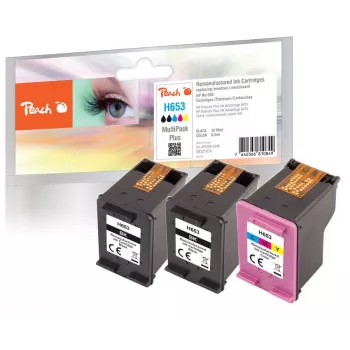 Peach PI300-1046 cartucho de tinta 3 uds. compatible rendimiento estándar negro, cian, magenta, amarillo