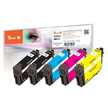 Peach PI200-971 cartucho de tinta 5 uds. compatible alto (XL) rendimiento negro, cian, magenta, amarillo