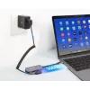 Manhattan Dock/Hub USB-C, puertos (x3): HDMI, USB-A y USB-C, con Power Delivery (PD) 100 W – requiere cargador USB-C externo (no incluido). Alimentado por USB (no requiere fuente de alimentación externa) cuando no se utiliza PD, aluminio