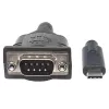 Manhattan Convertidor USB-C a serie, conector macho a conector macho, USB-C a serie/RS232/COM/DB9, chipset Prolific PL-2303RA-C, cable 45 cm, plata/negro, bolsa de plástico