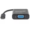Manhattan Cable convertidor USB-C a VGA, 1080p@60Hz, negro, 8 cm, conector macho a conector hembra, garantía de por vida, equivalente a CDP2HD