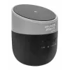 Manhattan Altavoz Bluetooth metálico con base de carga inalámbrica, salida de sonido nítida (3 W), 3 horas de reproducción, base de carga inalámbrica 5 W, controles integrados, alcance 10 m, lector de tarjetas microSD, cable de carga USB-A incluido, Bluetooth 5.0, 3 años de garantía