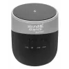 Manhattan Altavoz Bluetooth metálico con base de carga inalámbrica, salida de sonido nítida (3 W), 3 horas de reproducción, base de carga inalámbrica 5 W, controles integrados, alcance 10 m, lector de tarjetas microSD, cable de carga USB-A incluido, Bluetooth 5.0, 3 años de garantía