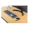 Manhattan Receptor nano USB-A individual para teclado inalámbrico de tamaño completo y ratón óptico ambidiestro de tres botones con rueda de desplazamiento, 1200 dpi, plata/negro