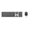 Manhattan Receptor nano USB-A individual para teclado inalámbrico de tamaño completo y ratón óptico ambidiestro de tres botones con rueda de desplazamiento, 1200 dpi, plata/negro