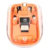 Manhattan Ratón inalámbrico recargable transparente, transparente/naranja, ajustable 800/1200/1600 dpi, con iluminación LED RGB, 2,4 GHz (alcance de hasta 10 m), USB, óptico, ambidiestro, cuatro botones con rueda de desplazamiento, diseño delgado, microreceptor USB-A, batería de ion-litio