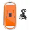 Manhattan Ratón inalámbrico recargable transparente, transparente/naranja, ajustable 800/1200/1600 dpi, con iluminación LED RGB, 2,4 GHz (alcance de hasta 10 m), USB, óptico, ambidiestro, cuatro botones con rueda de desplazamiento, diseño delgado, microreceptor USB-A, batería de ion-litio