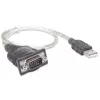 Manhattan Cable convertidor USB-A a serie, 45 cm, conector macho a conector macho, serie/RS232/COM/DB9, chipset Prolific PL-2303RA, cable negro/plata, tres años de garantía, equivalente a ICUSB232V2
