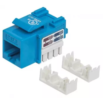 Intellinet Conector hembra Keystone, Cat6, UTP, LSA, azul, plano, azul, RJ-45, conector hembra, 22/26, Cat6
