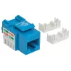 Intellinet Conector hembra Keystone, Cat6, UTP, LSA, azul, plano, azul, RJ-45, conector hembra, 22/26, Cat6