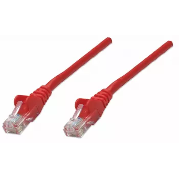 Intellinet Cable de red patch, Cat5e, 5 m, rojo, CCA, U/UTP, PVC, RJ45, contactos dorados, sin lengüeta, funda antipinzamiento, garantía de por vida