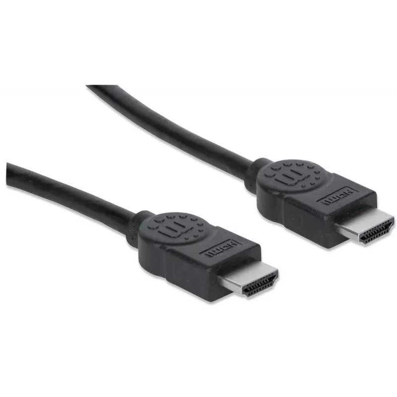 Manhattan Cable HDMI 4K@30Hz con Ethernet, 1 m, apto para TODAS las aplicaciones 1080p/HD y la mayoría de 4K (comprueba la especificación 4K de tu sistema para asegurarte), conector macho a conector macho, negro, Ultra HD 4K x 2K, garantía de por vida, alta velocidad, equivalente a HDMM1MHS
