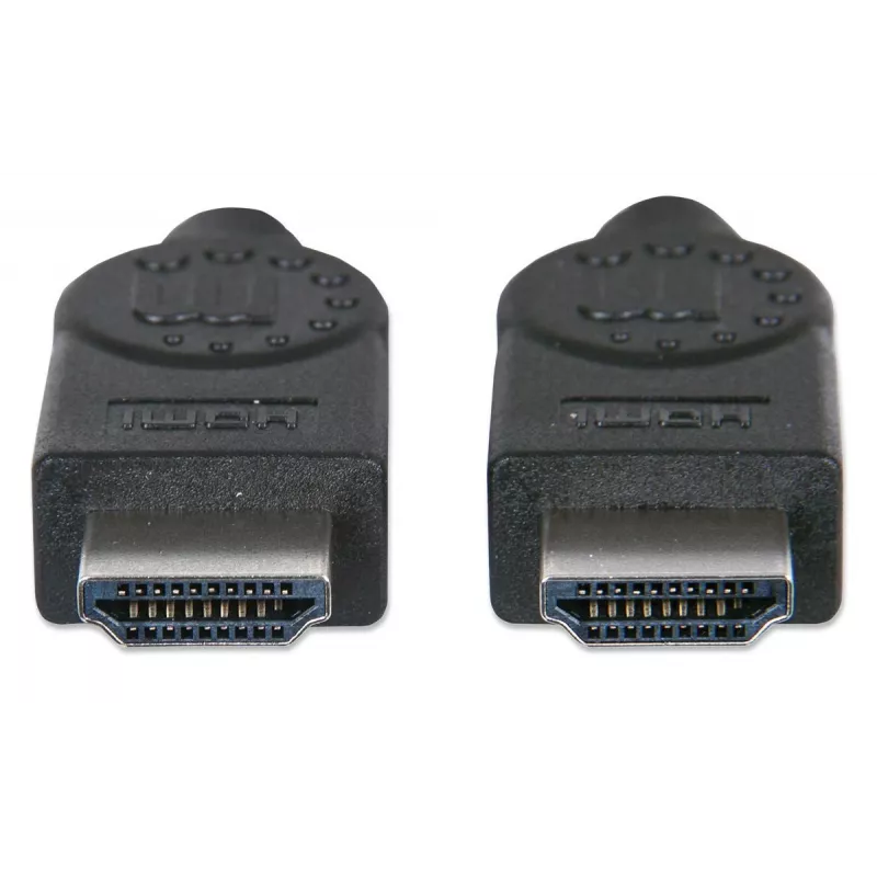 Manhattan Cable HDMI 4K@30Hz con Ethernet, 1 m, apto para TODAS las aplicaciones 1080p/HD y la mayoría de 4K (comprueba la especificación 4K de tu sistema para asegurarte), conector macho a conector macho, negro, Ultra HD 4K x 2K, garantía de por vida, alta velocidad, equivalente a HDMM1MHS