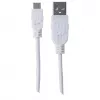 Manhattan Cable USB-A a Micro-USB, 1,8 m, conector macho a conector macho, 480 Mbit/s (USB 2.0), Hi-Speed USB, blanco, garantía de por vida