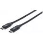 Manhattan Cable USB-C a USB-C, 1 m, conector macho a conector macho, negro, 10 Gbit/s (USB 3.2 Gen 2, también conocido como USB 3.1), 3 A (carga rápida), SuperSpeed+ USB, garantía de por vida, equivalente a USB31CC1M