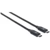 Manhattan Cable USB-C a USB-C, 1 m, conector macho a conector macho, negro, 10 Gbit/s (USB 3.2 Gen 2, también conocido como USB 3.1), 3 A (carga rápida), SuperSpeed+ USB, garantía de por vida, equivalente a USB31CC1M