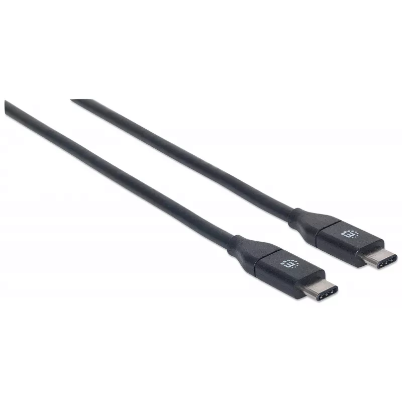 Manhattan Cable USB-C a USB-C, 1 m, conector macho a conector macho, negro, 10 Gbit/s (USB 3.2 Gen 2, también conocido como USB 3.1), 3 A (carga rápida), SuperSpeed+ USB, garantía de por vida, equivalente a USB31CC1M