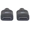 Manhattan Cable USB-C a USB-C, 1 m, conector macho a conector macho, negro, 10 Gbit/s (USB 3.2 Gen 2, también conocido como USB 3.1), 3 A (carga rápida), SuperSpeed+ USB, garantía de por vida, equivalente a USB31CC1M