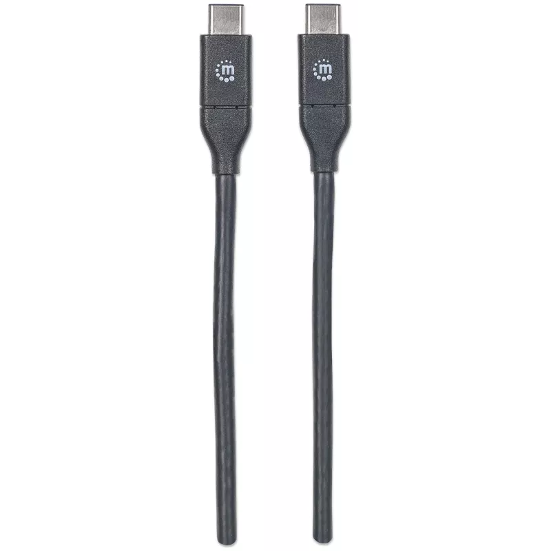 Manhattan Cable USB-C a USB-C, 1 m, conector macho a conector macho, negro, 10 Gbit/s (USB 3.2 Gen 2, también conocido como USB 3.1), 3 A (carga rápida), SuperSpeed+ USB, garantía de por vida, equivalente a USB31CC1M