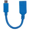 Cable Manhattan USB-C a USB-A, 15 cm, conector macho a conector hembra, 5 Gbit/s (USB 3.2 Gen1, también conocido como USB 3.0), 3A (carga rápida), SuperSpeed USB, azul, garantía de por vida, compatible con USB31CAADP (excepto color)