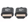 Manhattan Cable HDMI con Ethernet (ultrafino), 4K@60Hz (Premium High Speed), 1 m, conector macho a conector macho, negro, Ultra HD 4K x 2K, totalmente apantallado, contactos con baño de oro, garantía de por vida