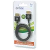 Manhattan Cable HDMI con Ethernet (ultrafino), 4K@60Hz (Premium High Speed), 1 m, conector macho a conector macho, negro, Ultra HD 4K x 2K, totalmente apantallado, contactos con baño de oro, garantía de por vida