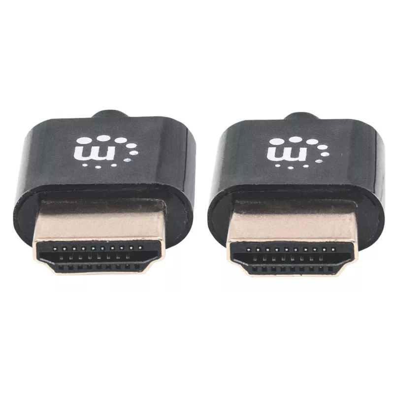 Manhattan Cable HDMI con Ethernet (ultrafino), 4K@60Hz (Premium High Speed), 3 m, conector macho a conector macho, negro, Ultra HD 4K x 2K, totalmente apantallado, contactos con baño de oro, garantía de por vida