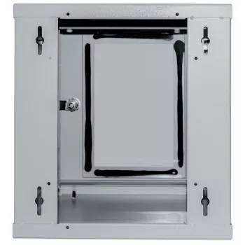 Armario de red Intellinet 10 pulgadas - montaje en pared (estándar), 6HE, 300 mm de profundidad, gris, montado, máx. 60 kg, también apto para uso sobre escritorio o suelo, profundidad útil 265 mm, puerta de metal y cristal, panel trasero, paredes laterales desmontables, piezas para el montaje en pared (p. ej. tornillos/tacos) no incluidas