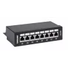 Intellinet Panel de parcheo, Cat6a, FTP, 8 puertos, sobremesa, apantallado, regletas LSA de entrada superior a 90°, negro
