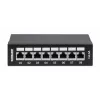 Intellinet Panel de parcheo, Cat6a, FTP, 8 puertos, sobremesa, apantallado, regletas LSA de entrada superior a 90°, negro