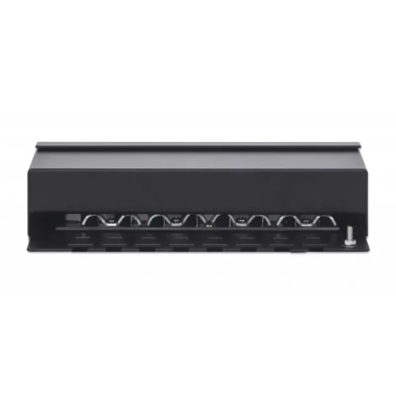 Intellinet Panel de parcheo, Cat6a, FTP, 8 puertos, sobremesa, apantallado, regletas LSA de entrada superior a 90°, negro